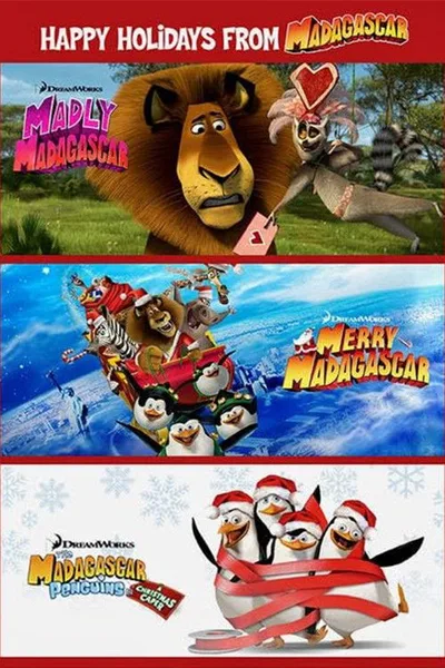 Dreamworks Happy Holidays from Madagascar poster